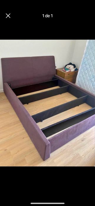 Cama casal em tecido