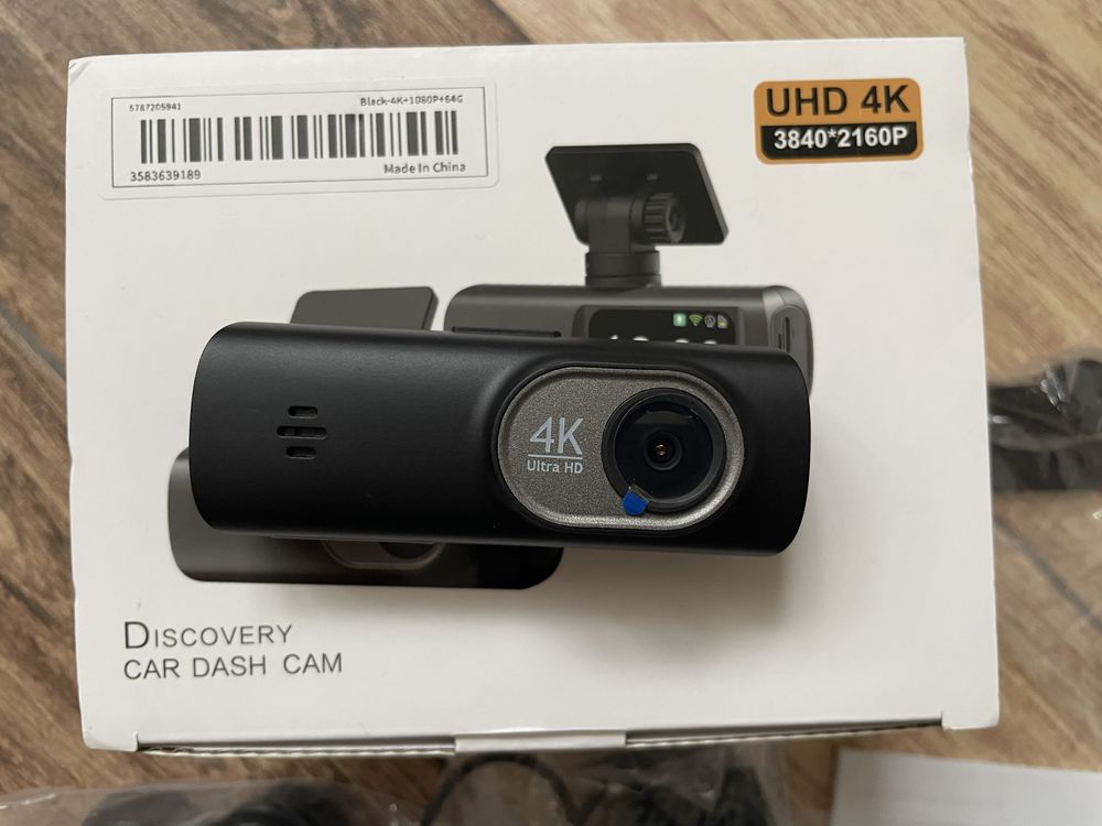 Відеореєстратор Dash Cam 4К Екран Дві камери карта памяті 64 гб