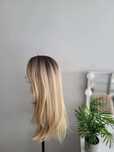 Nowa blond peruka ciemniejszy odrost ombre sombre naturalne pasmeka