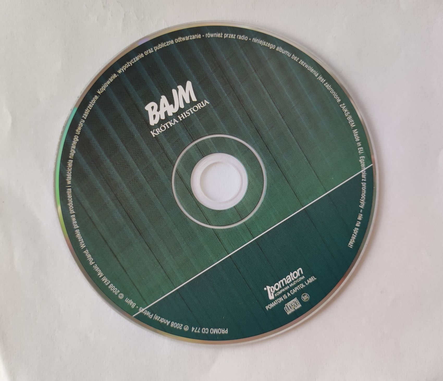 Bajm – Krótka Historia płyta CD singiel 2008 nowy