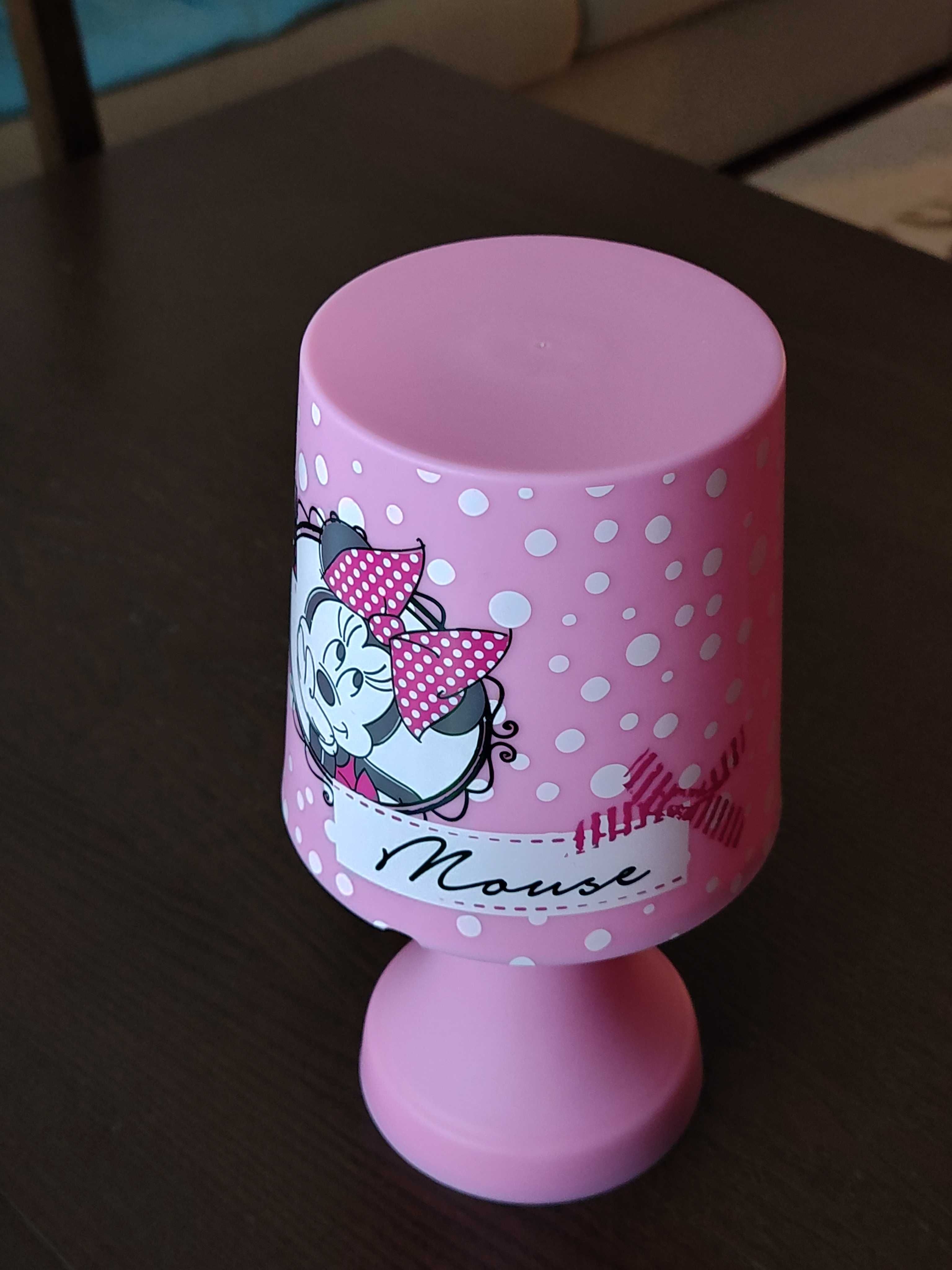 Lampka różowa dla dziecka, nocna z motywem Minnie Mouse (Disney)
