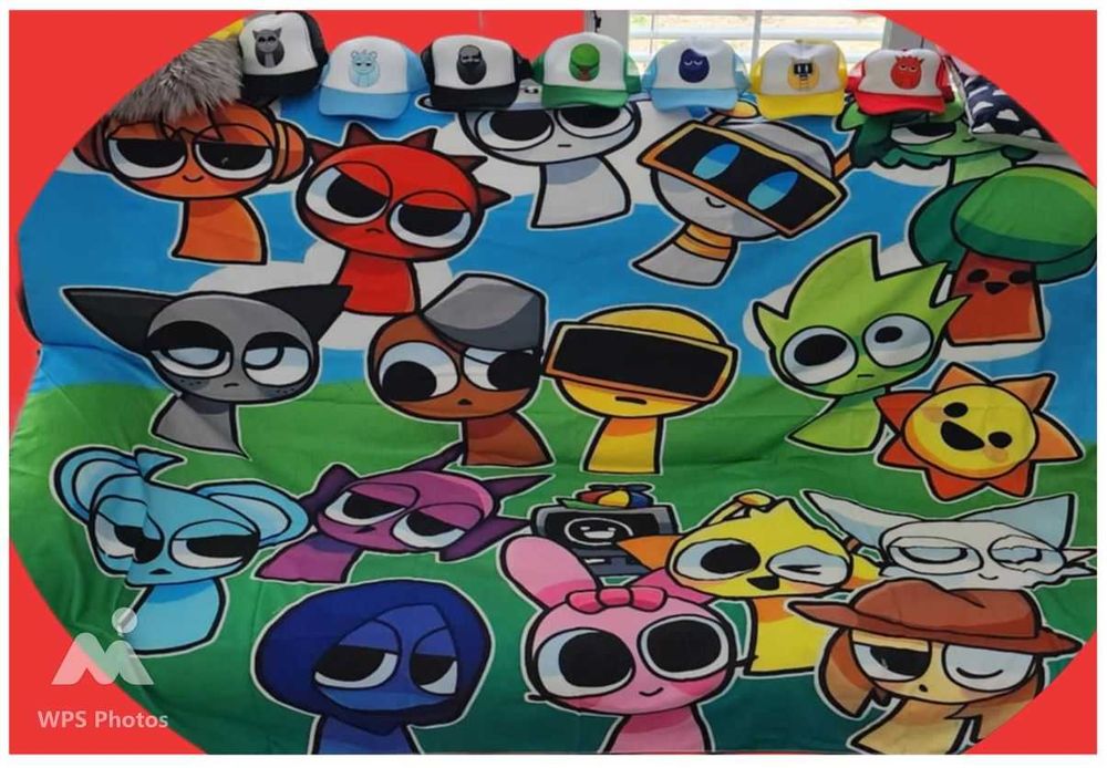 Duży Gobelin Koc Sprunki na Ścianę Dekoracja Kilim Sprunky 2x1,5m