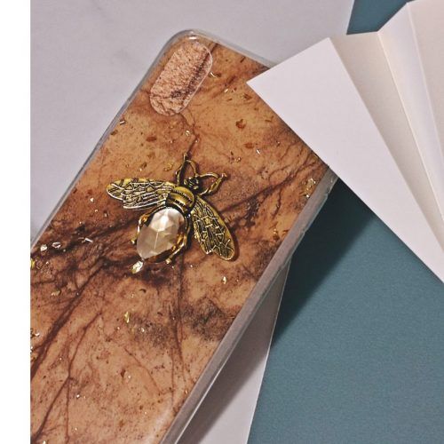 be-unique.pl Iphone XS Etui Luxury złotka, owad - Prezent dla Niej