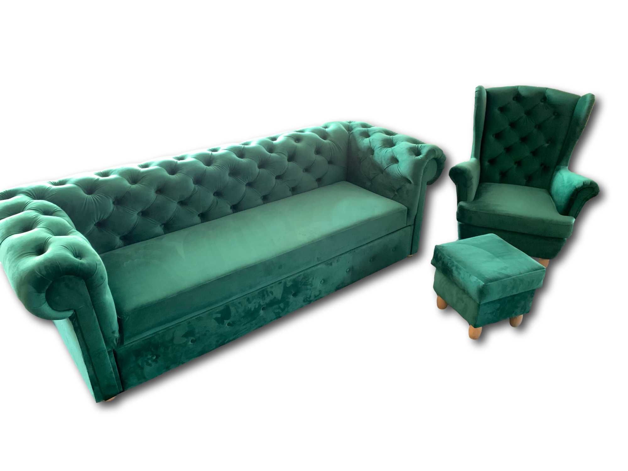 Chesterfield Sofa Trzyosobowa Funkcja spania