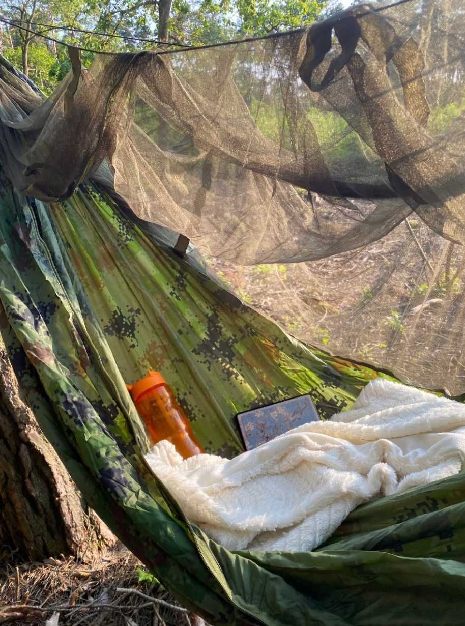 XXL Zestaw 2w1 Hamak Turystyczny Moskitiera Survival 2os +GRATIS Torba