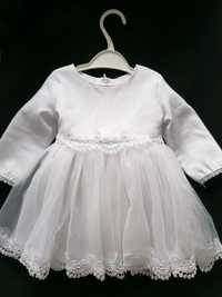 Sukienka na chrzest rozmiar 74 z płaszczykiem (zestaw wiosna, zima)