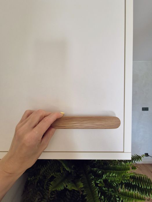 6 szt Skandynawskie  Uchwyty meblowe  podłużne Tuba 15.6cm Drewniany