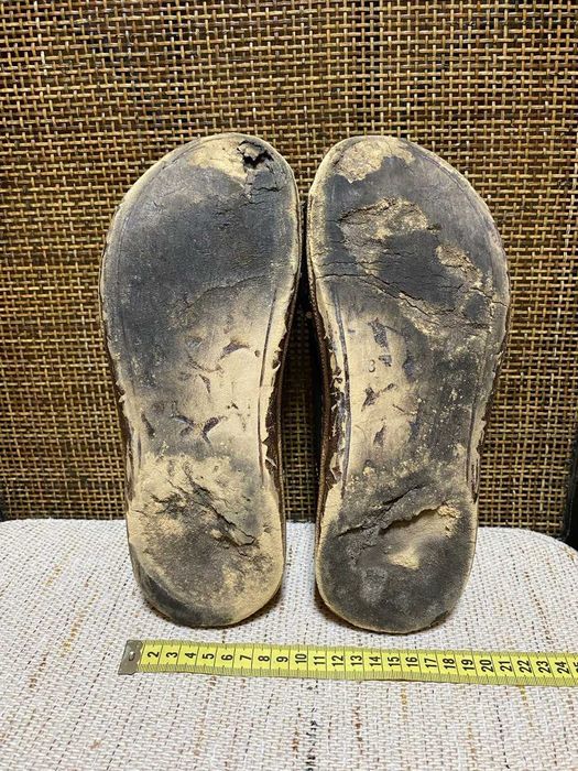 Кожаные мужские коричневые шлепанцы