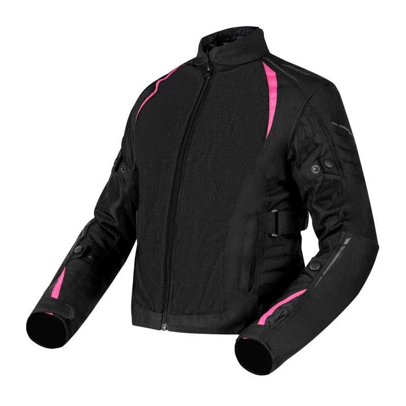 Damska Kurtka Motocyklowa Tekstylna Ozone Flow Lady Black/Pink