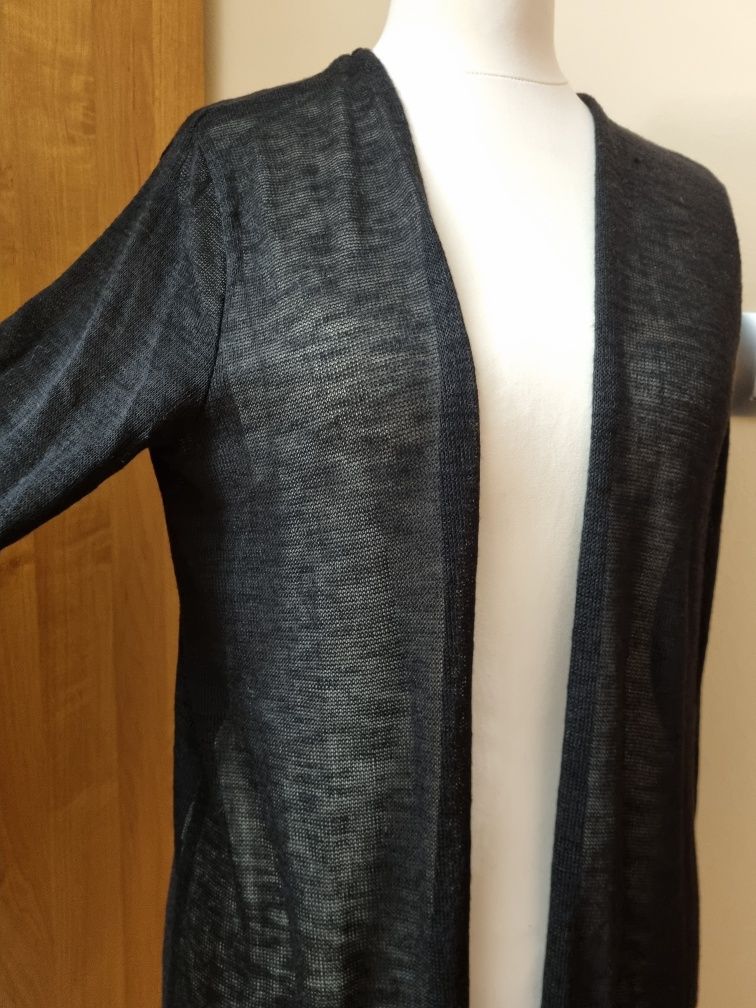 Czarny długi sweterek narzutka do legginsów lub sukienki H&M M/ L