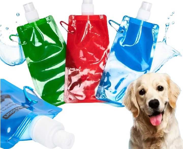 BUTELKA NA wodę DLA PSA KOTA miękka składana BIDON turystyczny 750 ml