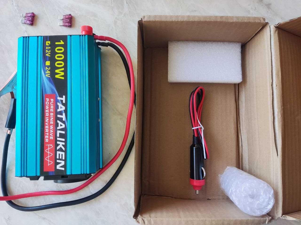 Інвертор чистої синусоїди 1000W, 12V на 220V/230V, з розеткою EU