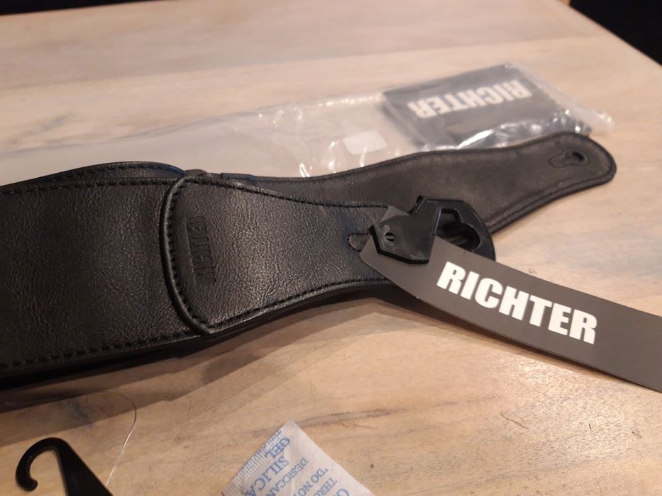 Pas pasek gitary akustycznej elektrycznej basowej skórzany Richter