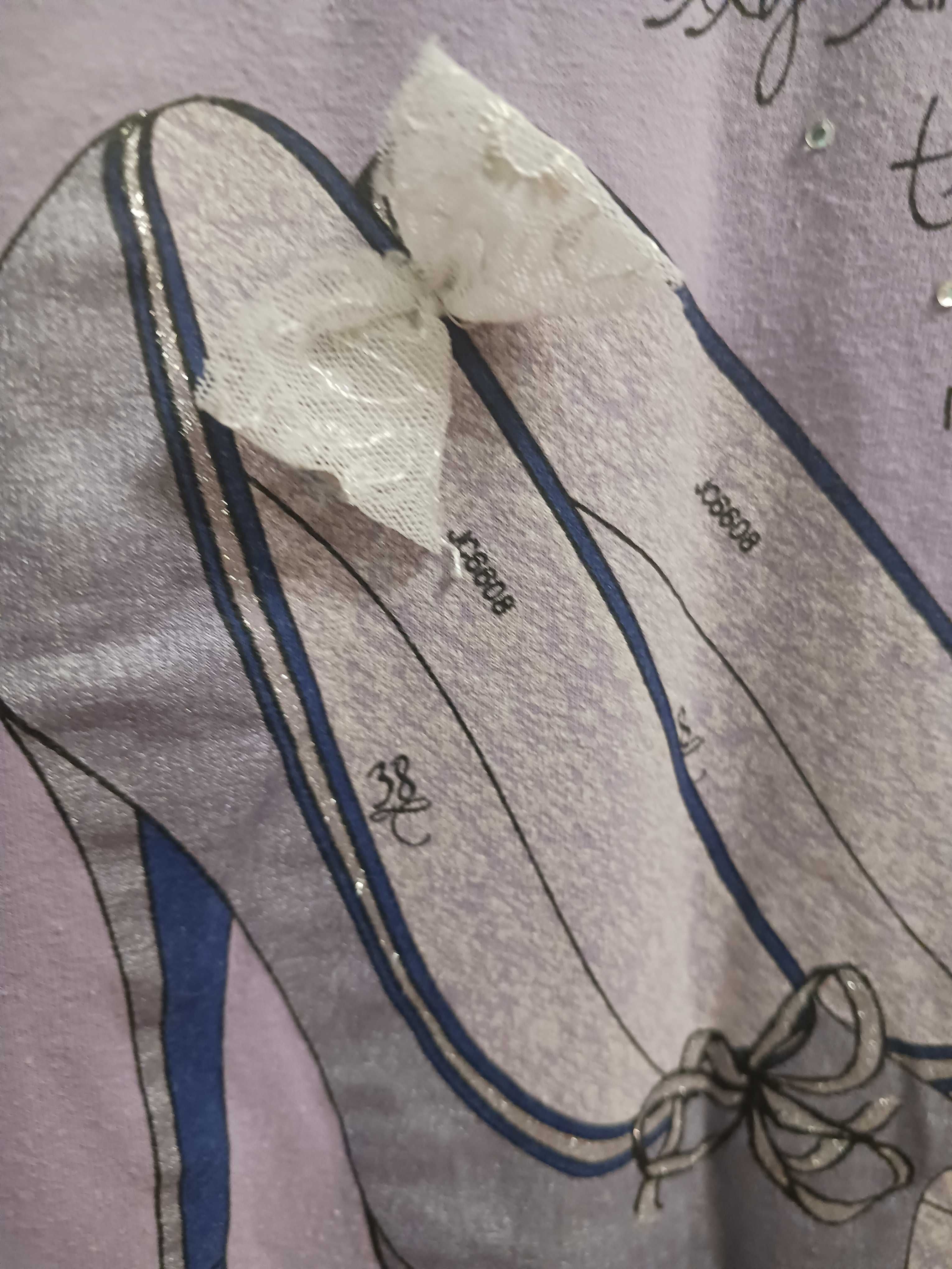 Fioletowa bluzka z długim rękawem 158/164