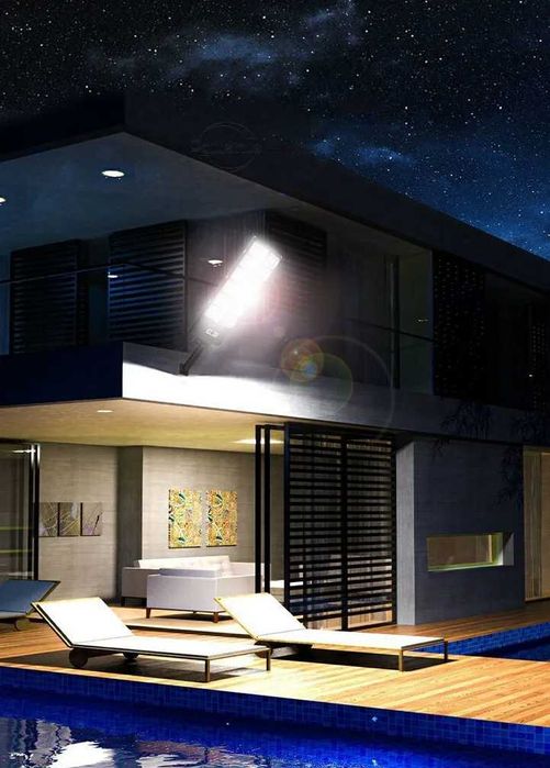 DUŻA Lampa solarna uliczna 500 LED 1200w MOCNA Halogen Zewnętrzna SOLA