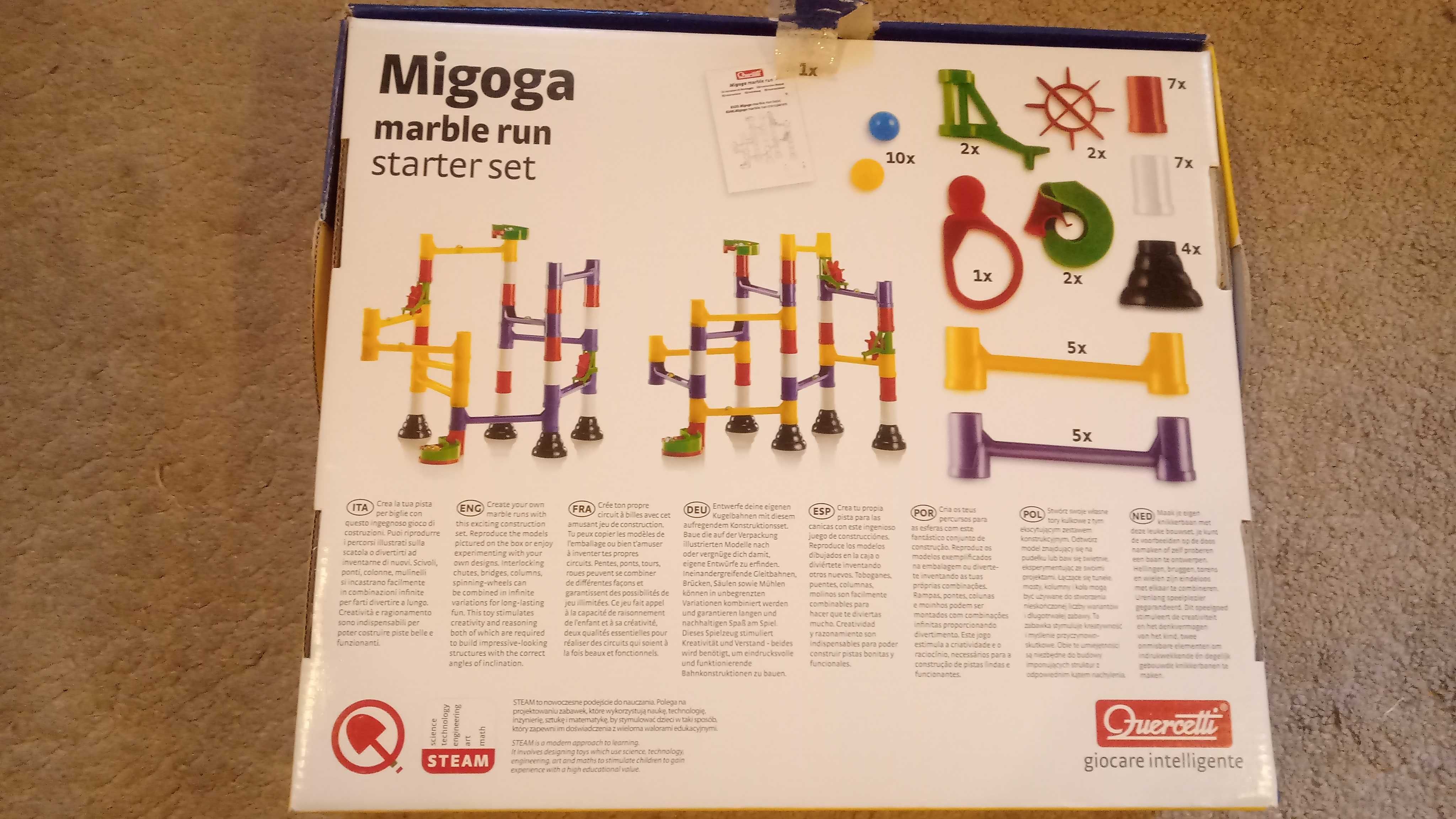 Quercetti Migoga Marble Run Starter Set, Tor kulkowy