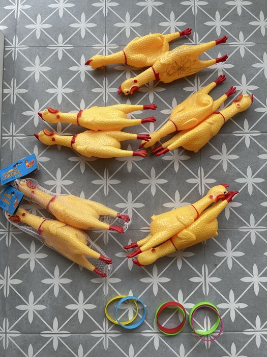 Резинова курка, півень для вечірки, іграшки для собак 10шт