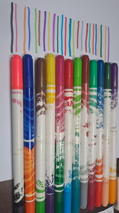 Mazaki, Flamastry colorino dwustronne 12 szt