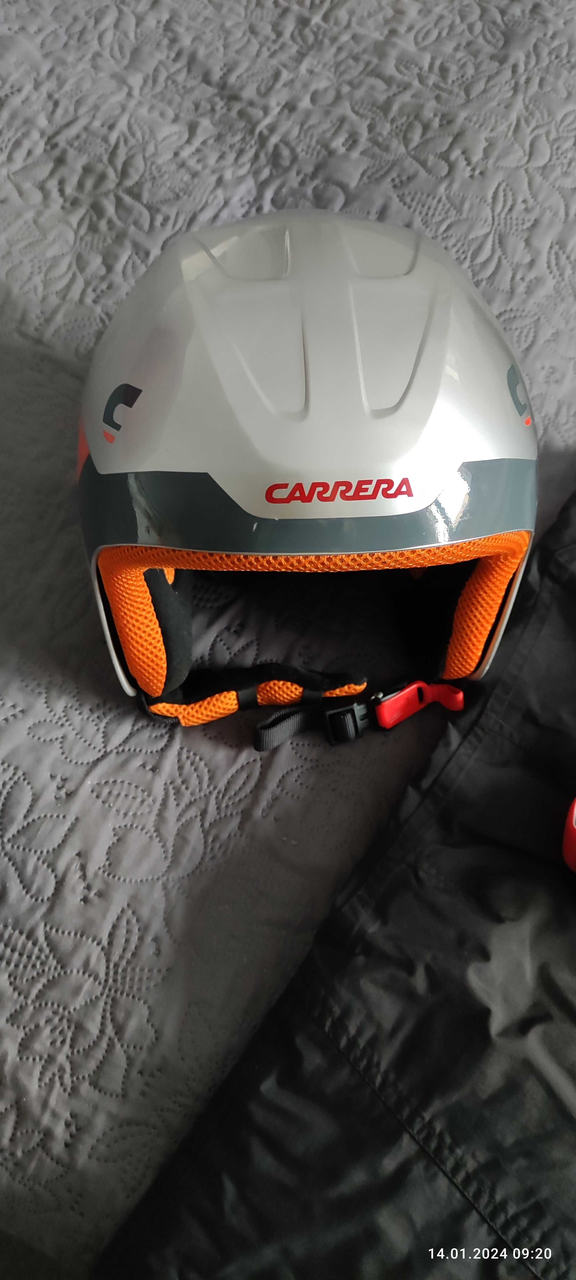 Kask Carrera, gogle Uvex, spodnie Iguana