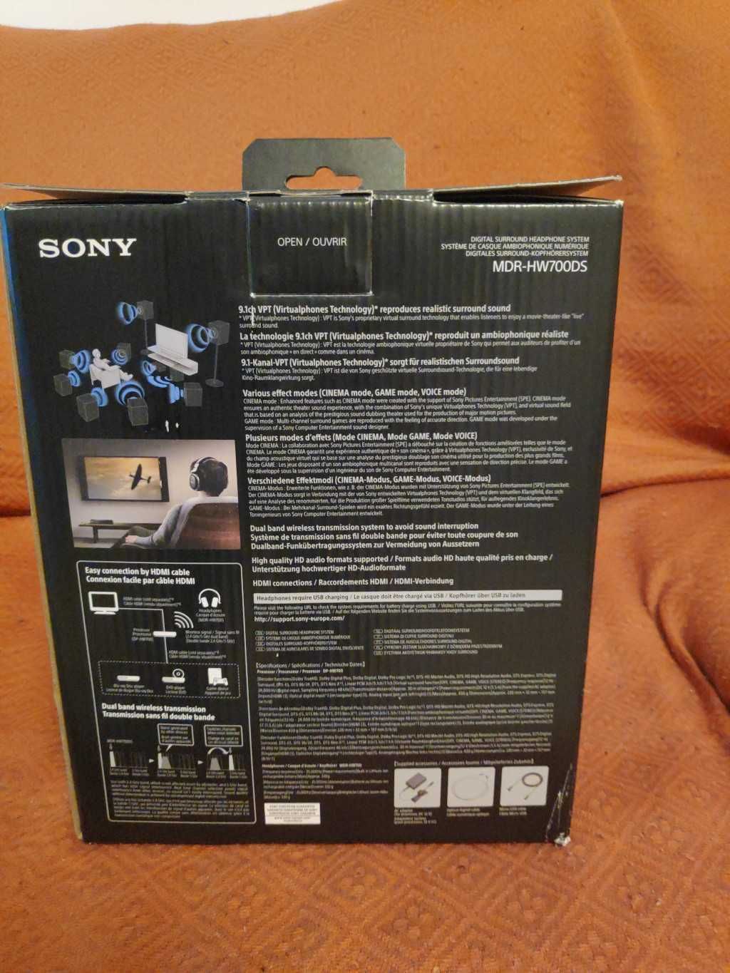 Auscultadores Home Cinema sem fios 9.1 - Sony MDR-HW700DS