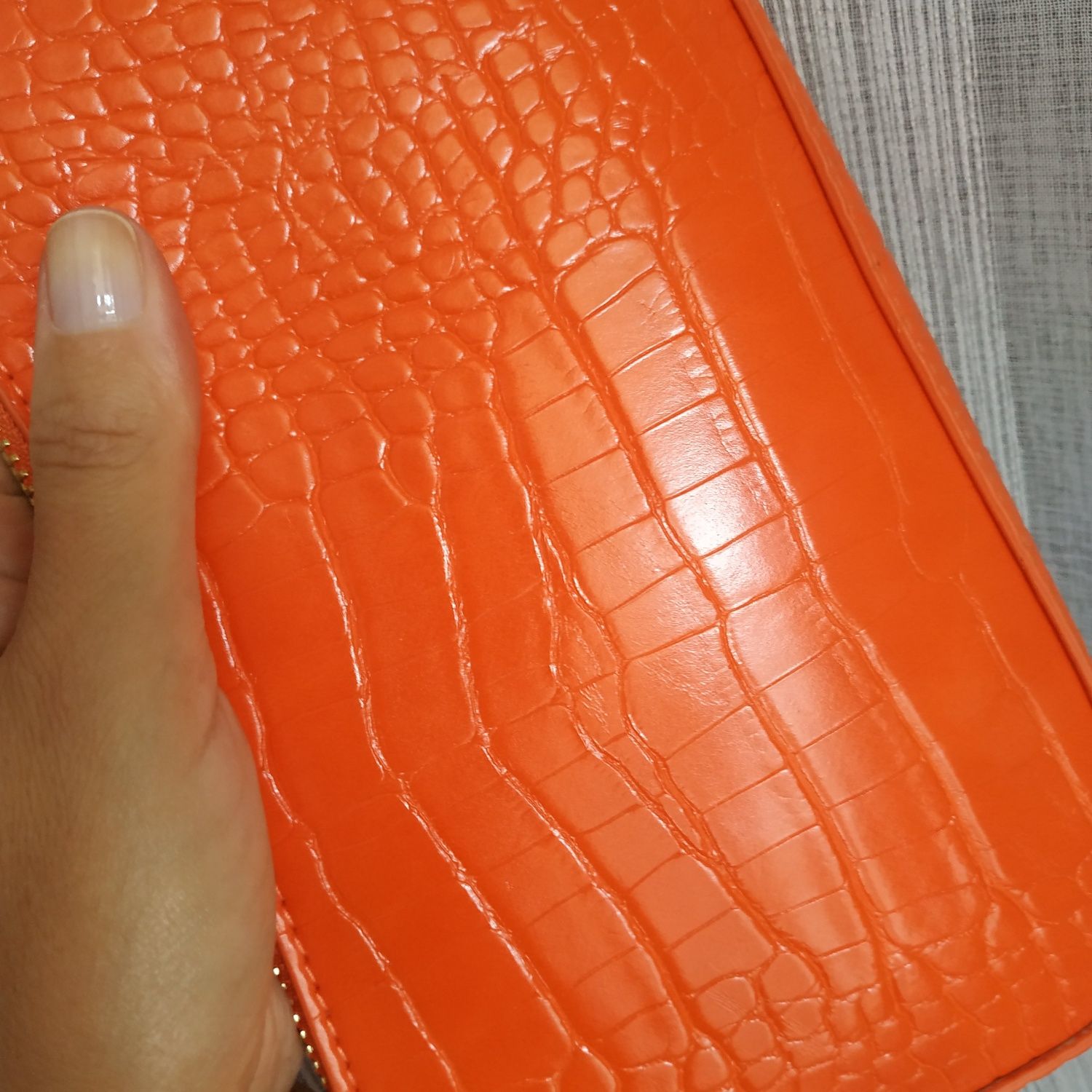 Модная сумка багет,оранжевая сумочка, летняя