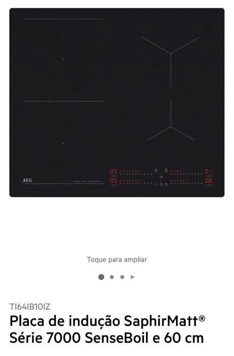Placa de indução SaphirMatt Série 7000 SenseBoil de 60cm