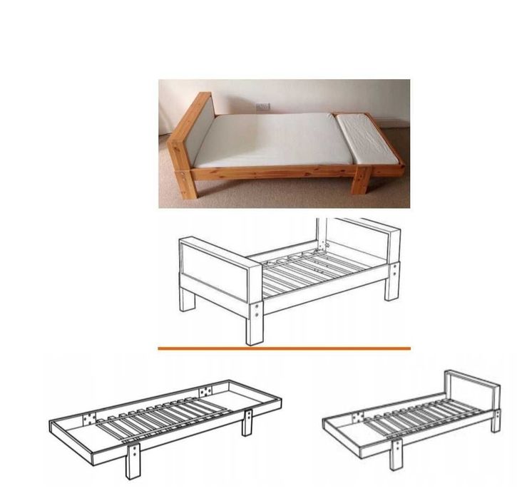 Łóżko regulowane rosnące Vikare Ikea + materac