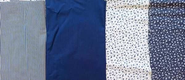 PATCHWORK bawełna zestaw granatowo-biały 6 kawałków