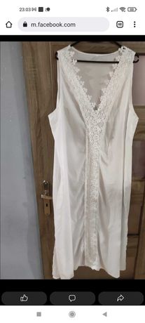 Mgiełka , białą zwiewna sukienka plus size ,r.50