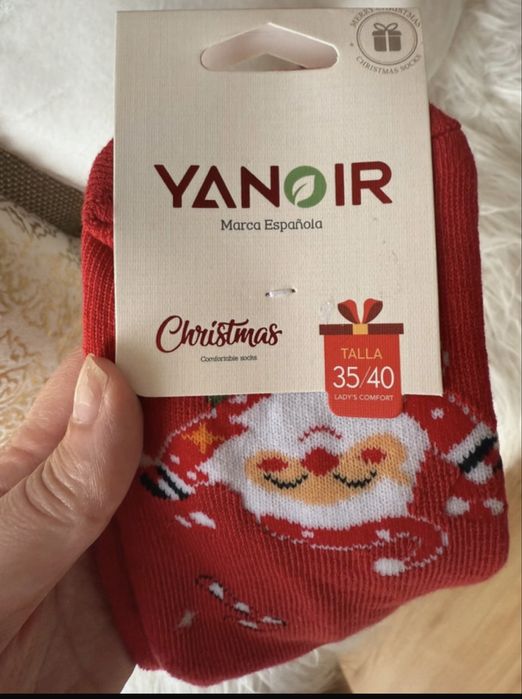 Meias vermelhas Natal antiderrapantes