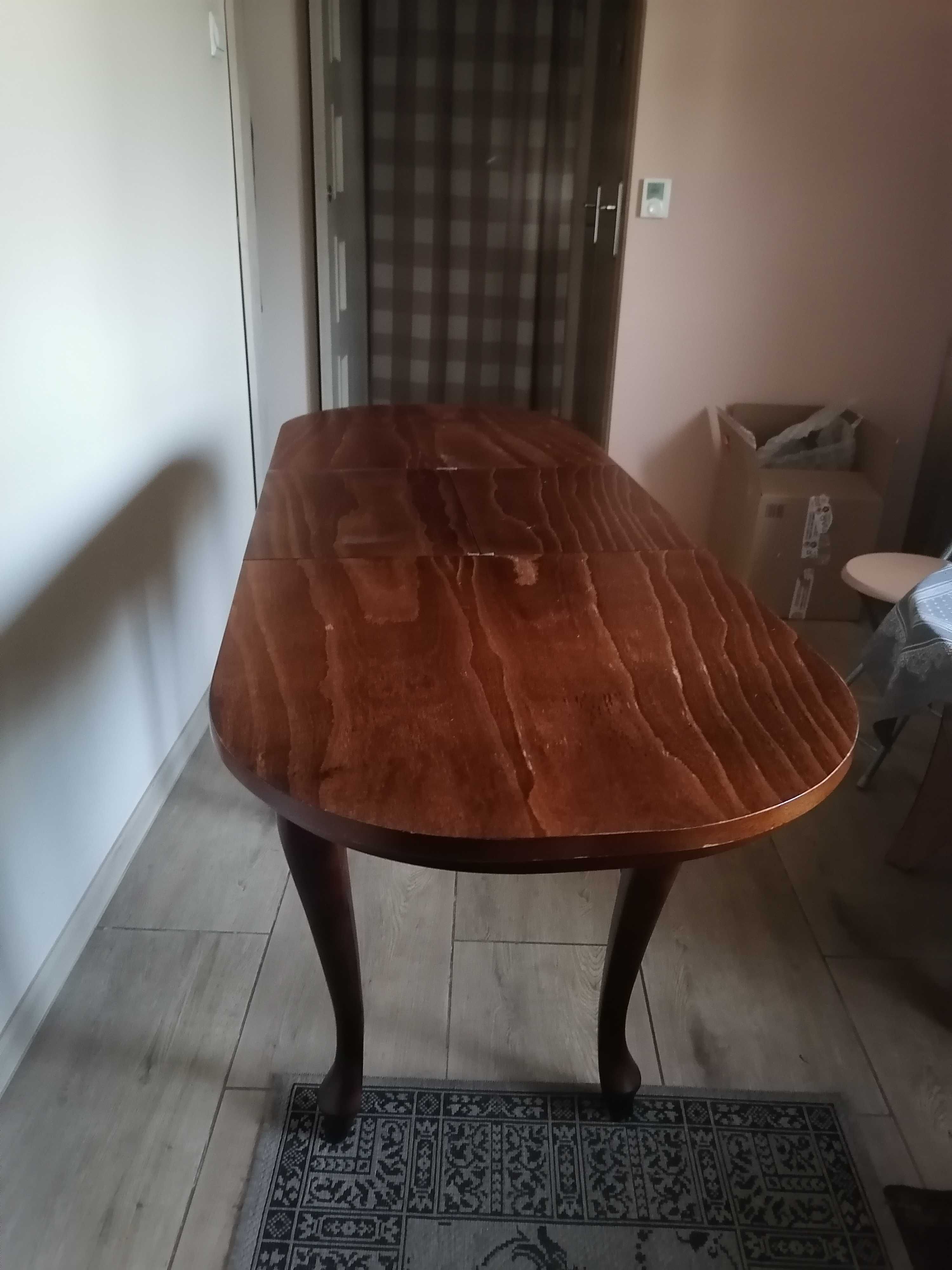 Stół antyk drewniany owalny rozkładany