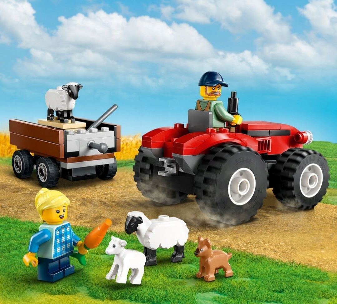 LEGO 60461 City - Czerwony traktor z przyczepą i owcą Wieś Rolnik