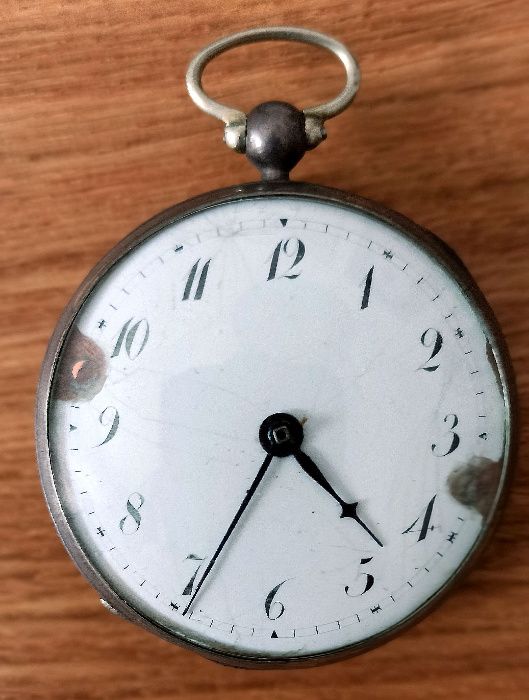 antyczny zegarek kieszonkowy - szwajcar w srebrze