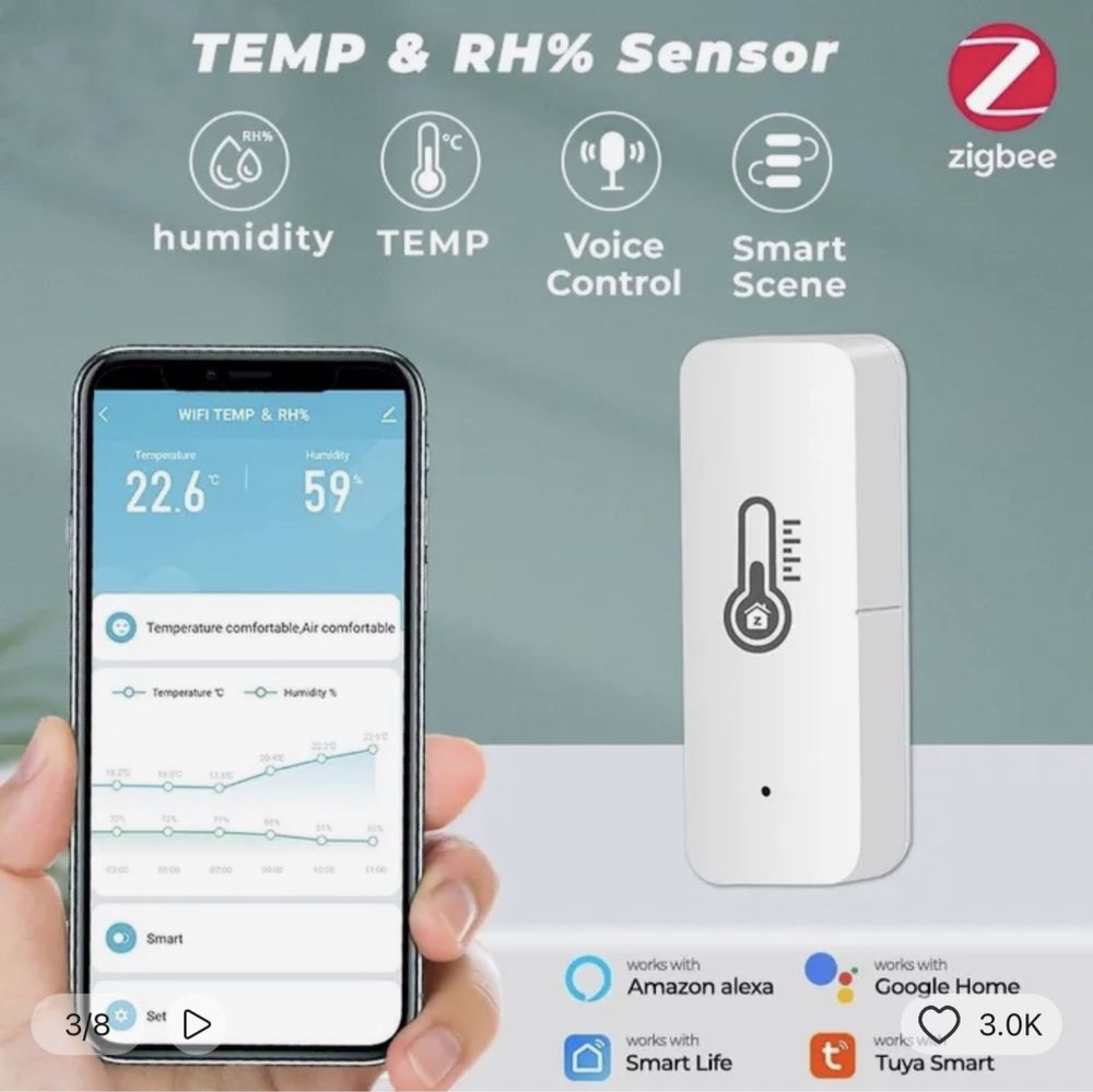 Zigbee датчик температуры и влажности