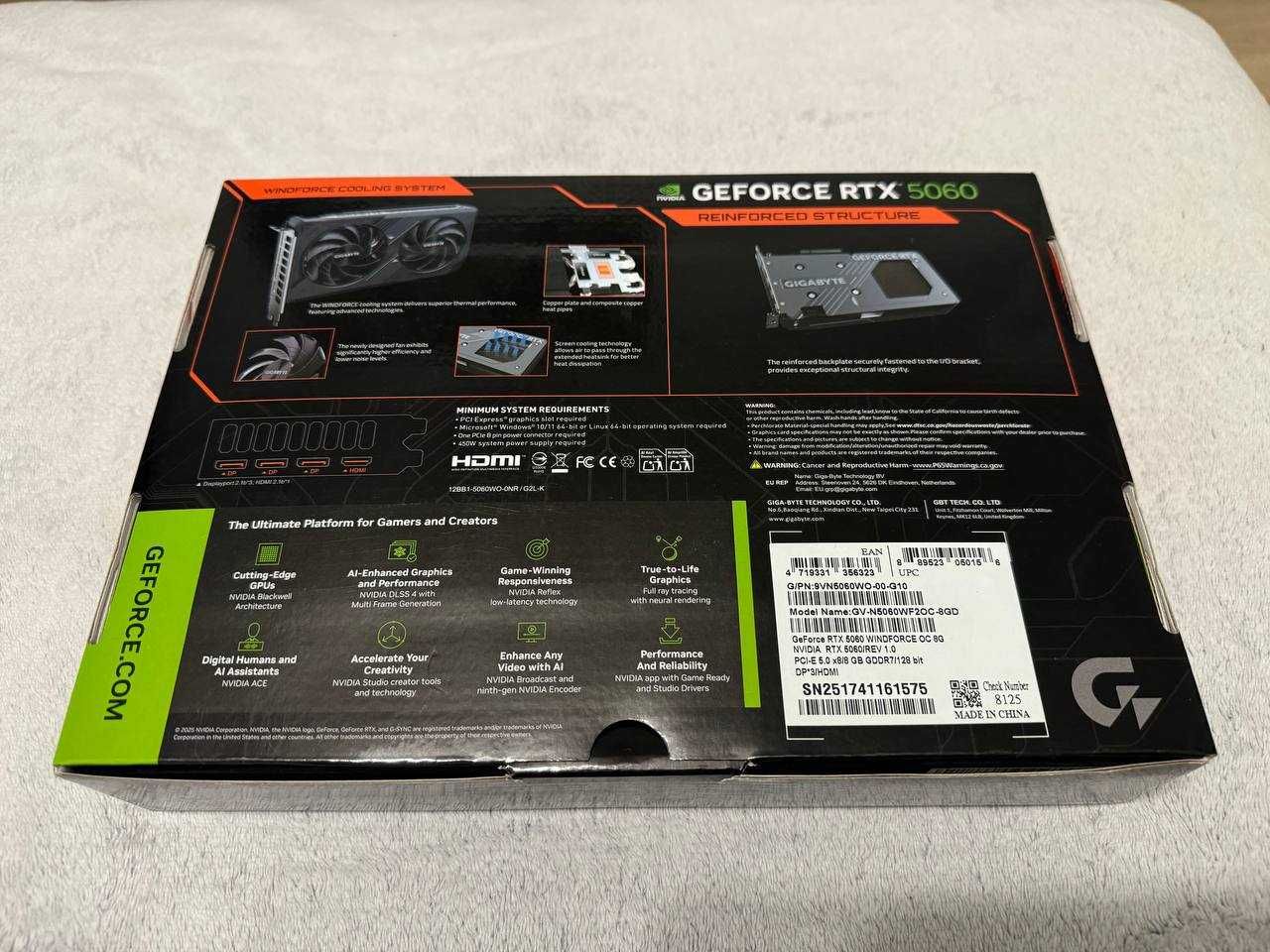 Karta graficzna Gigabyte RTX 5060 Windforce OC 8GB (GDDR7, DLSS4)