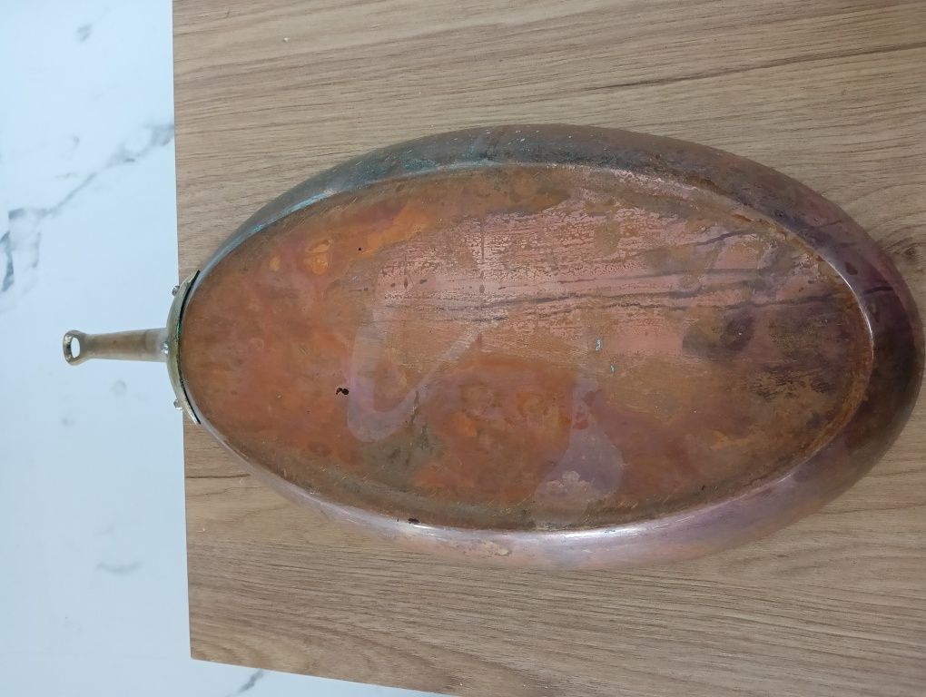 Patelnia owalna miedziana
