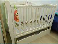 Детская кровать Prestige 5 с маятником Baby dream(vanil)+матрас+постел