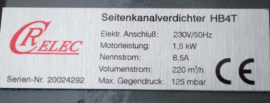 Wentylator bocznokanałowy, pompa próżniowa 1.5kw.