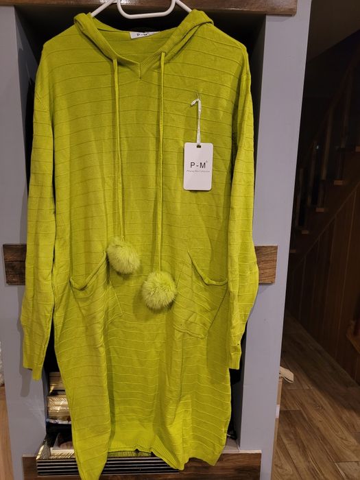 Sukienka sweterkowa limonka nowa XL