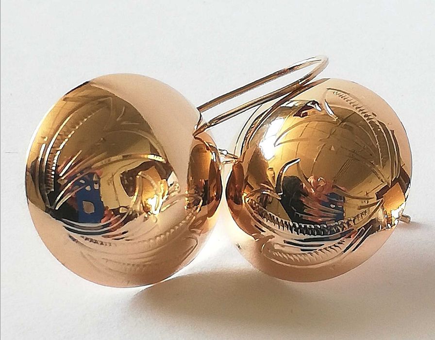 ZŁOTE śliczne kolczyki na bogato wiszące DUŻE pr 585 lśniące