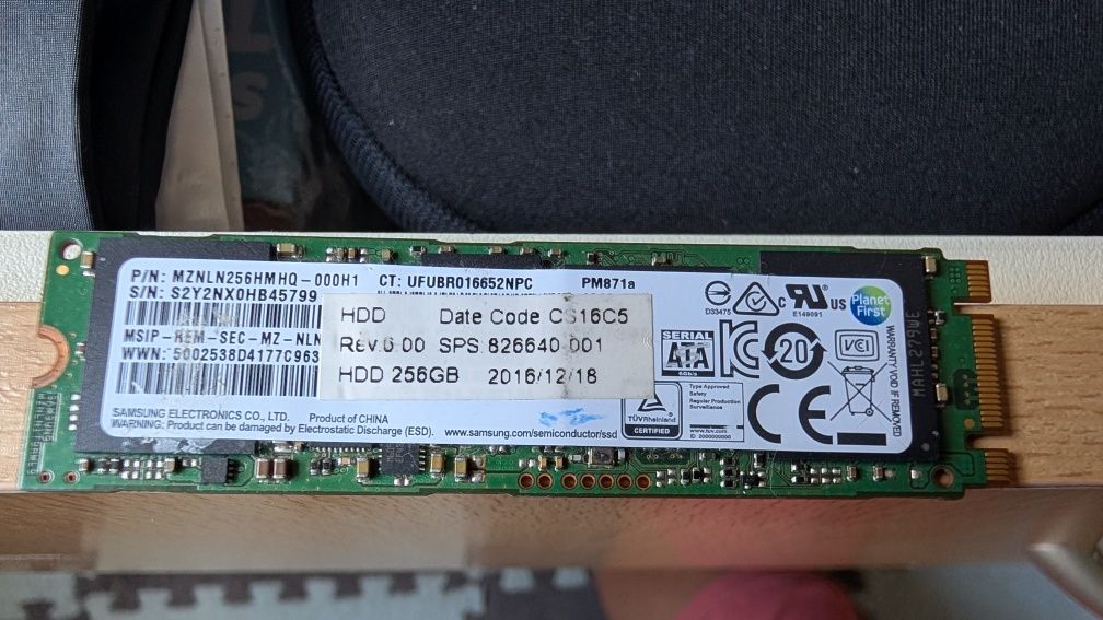 Disco Samsung 256GB SSD Solid State Drive m.2