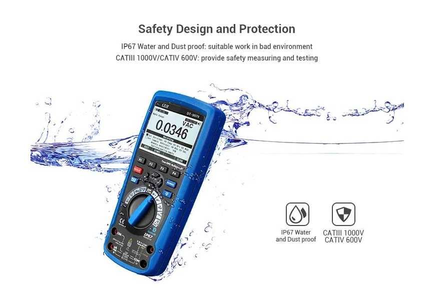 Przemysłowy multimetr CEM DT-9979 IP67 profesjonalny