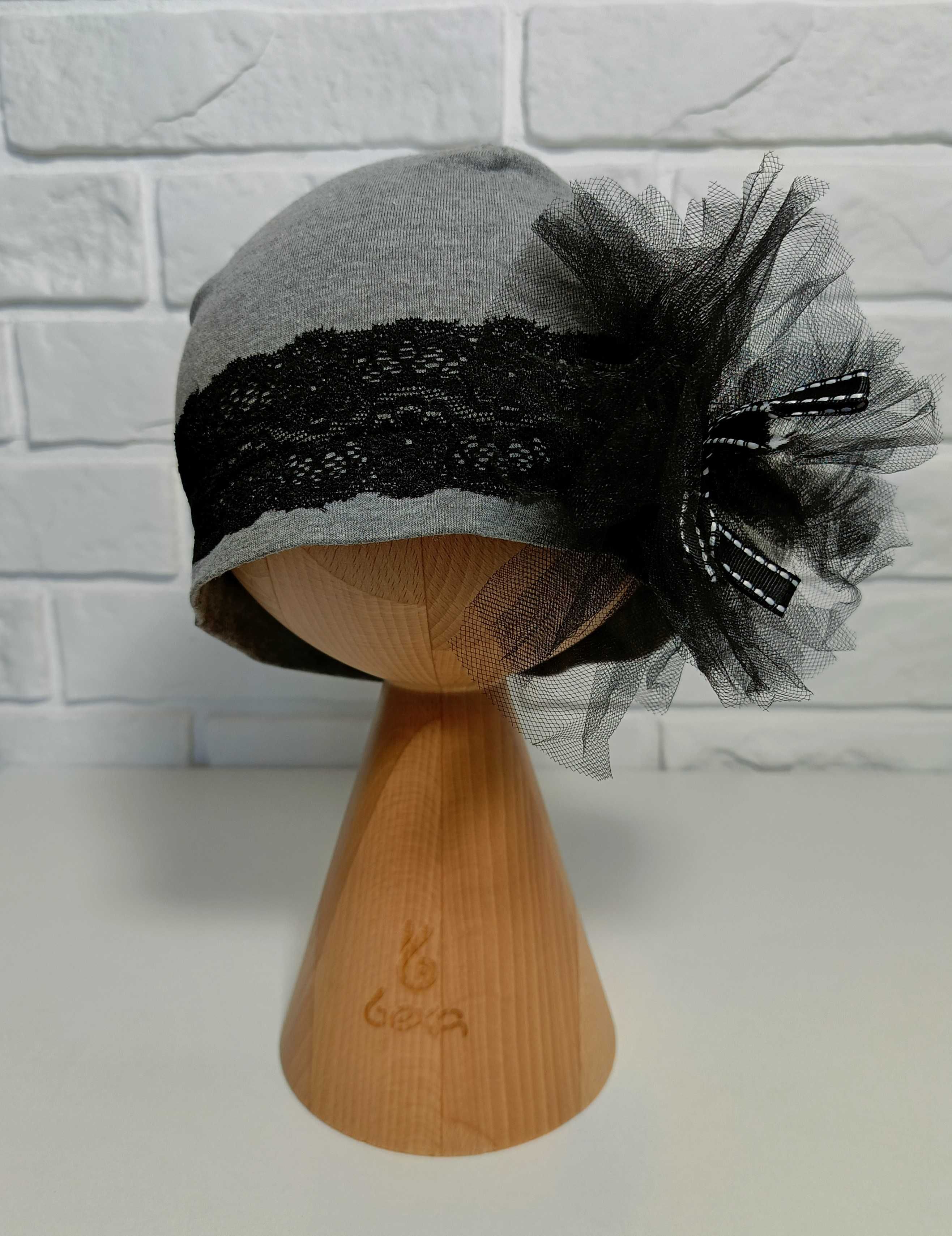 BEXA czapka kokarda+tiul roz.47 cm