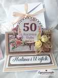 Kartka 50 rocznica ślubu w pudełku 3D