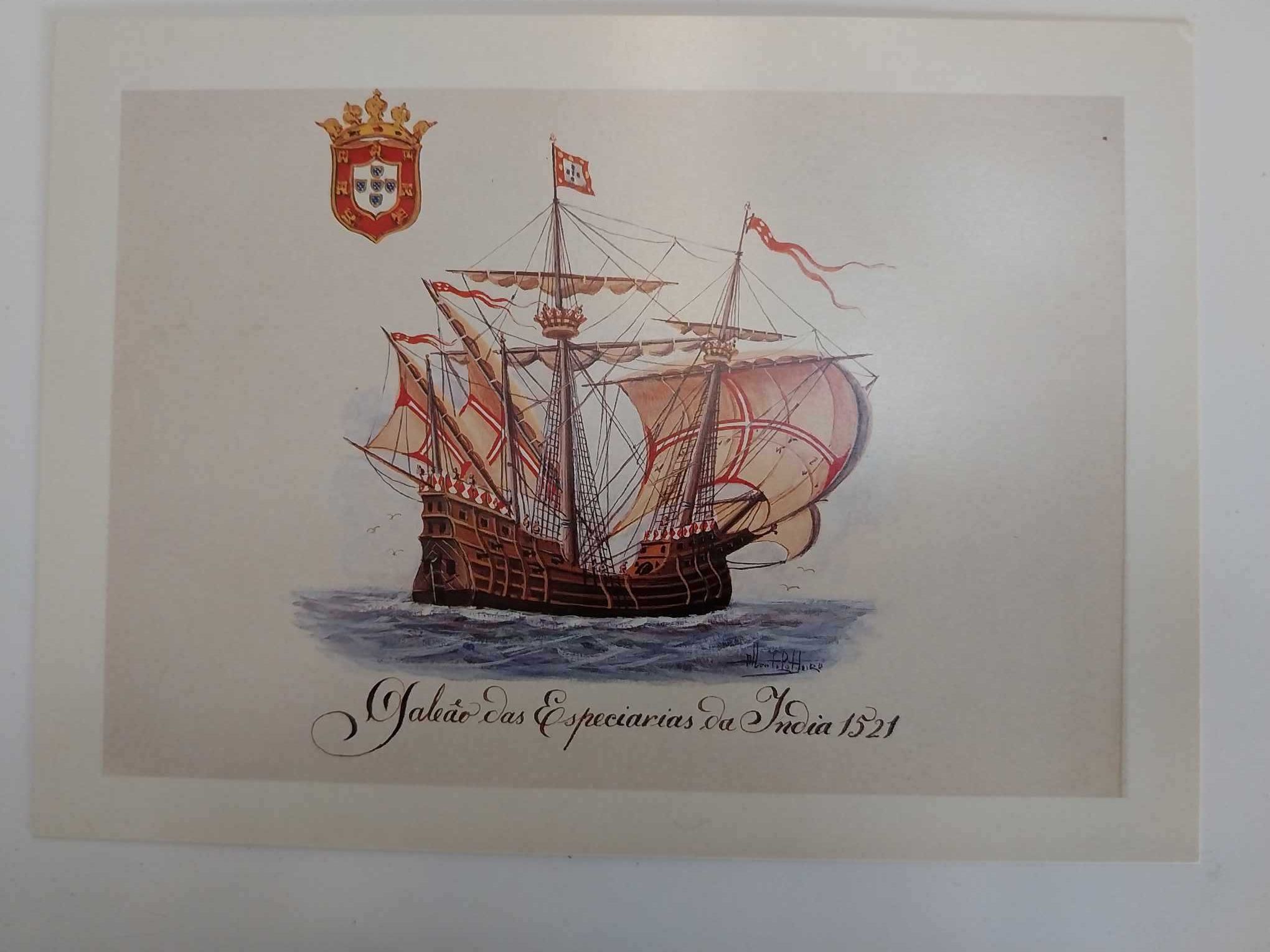 Colecção de 6 postais - Navios dos séculos XV a XIX
