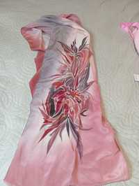 Jedwabna ręcznie malowana chusta