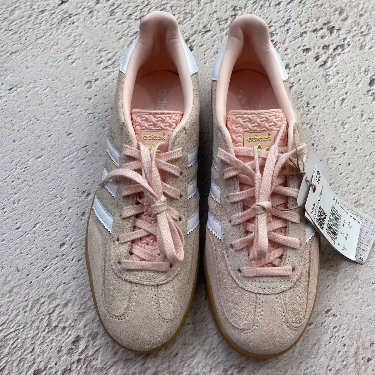 ih5484 Оригінал! нові оригінал жіночі кеди adidas gazelle indoor peach