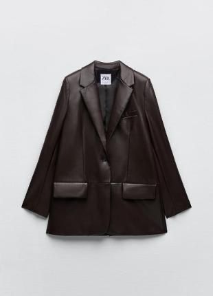 Піджак блейзер Zara S еко шкіра