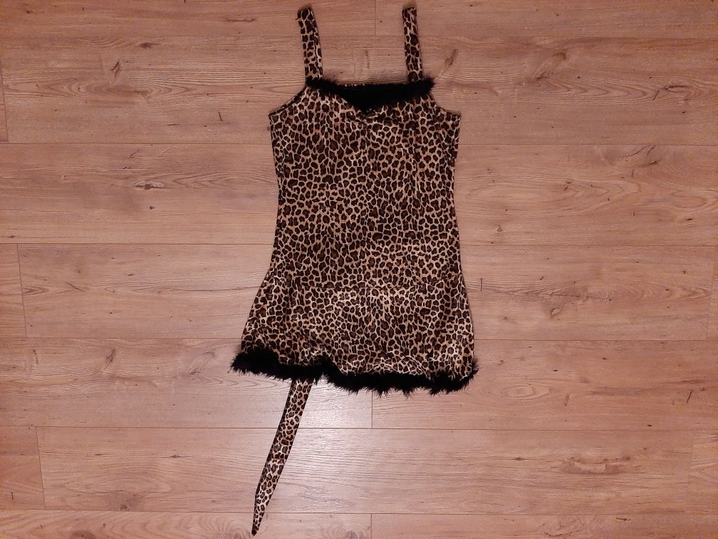 Strój panterka pantera sexy sukienka mini żyrafa gepard lampard M S