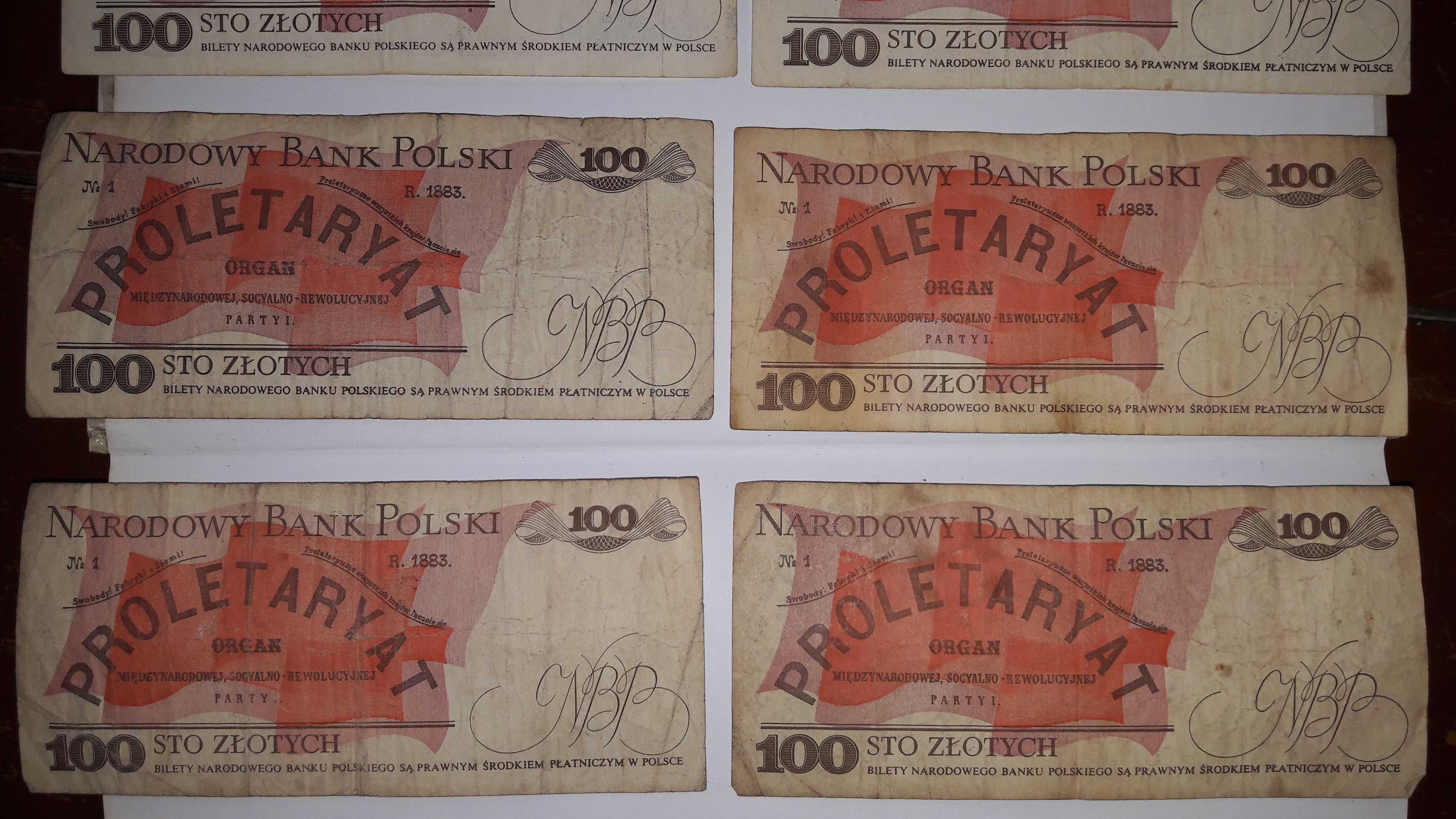 Banknot PRL banknoty czerwone 100 zł Ludwik Waryński